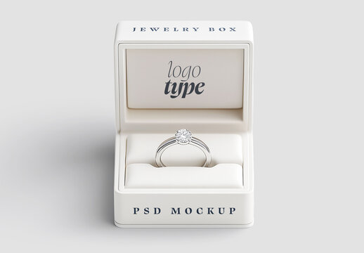 Jewelry Ring Box Branding Mockup, Suitable for Luxury Company Brandings