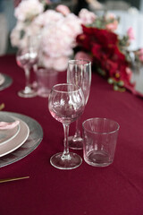 Festive table setting. Wedding, birthday, holiday
