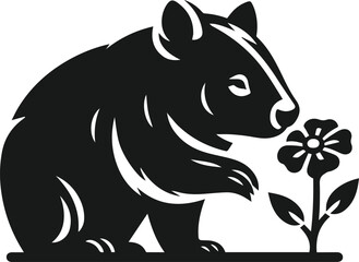 wombat vector silhouette