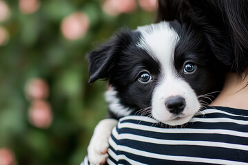 A puppy rests peacefully in its owner&rsquo;s arms, showing the deep bond and care shared on National Little Pampered Dog Day.