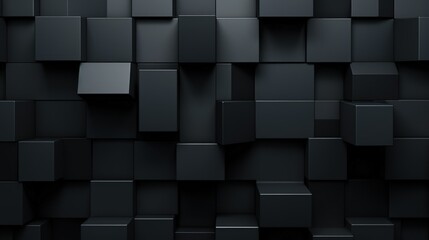 Black or dark grey 3d geometric shape texture design background. Generate AI image