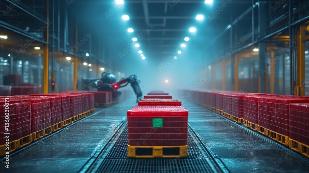 Poster robotic systems are actively retrieving and organizing pallets of perishable goods within a highly c