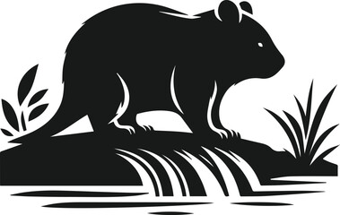wombat vector silhouette