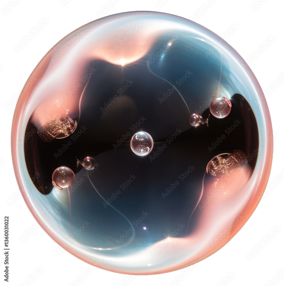 Wall mural png abstract glowing sphere in space