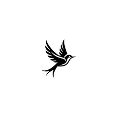 Obraz premium Bird silhouette vector with white background 