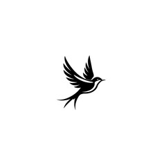 Obraz premium Bird silhouette vector with white background 