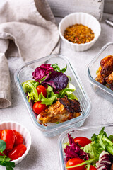 Meal prep concept. Healthy food in container.
