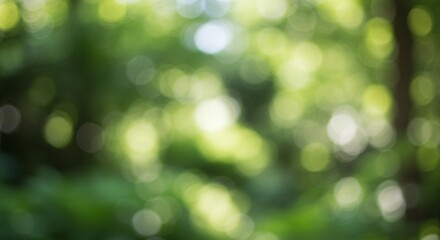Obraz premium Green Bokeh Bliss: Abstract close-up of nature's artistry, showcasing soft, blurred bokeh of green foliage, evoking a sense of serenity, focus, and visual appeal.