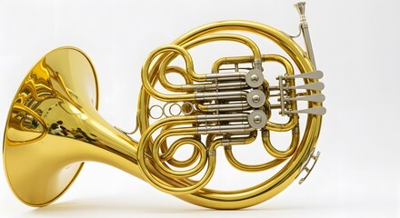Vintage Brass French Horn – Classic Musical Wind Instrument with Elegant Design

