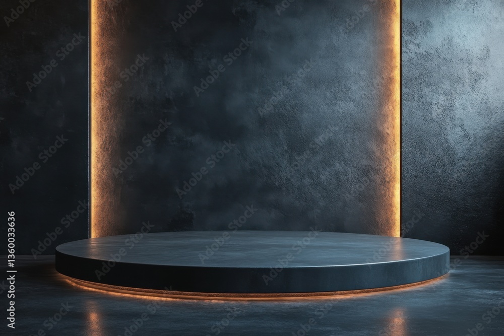 Poster the background stage of a 3d luxury presentation showcases an empty platform studio with a black pro