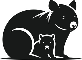 wombat vector silhouette