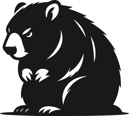 wombat vector silhouette
