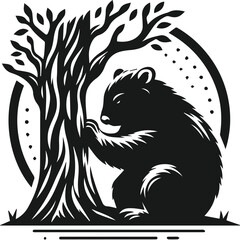 wombat vector silhouette