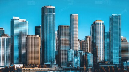 Fototapeta premium Skyscrapers in a Modern City Skyline