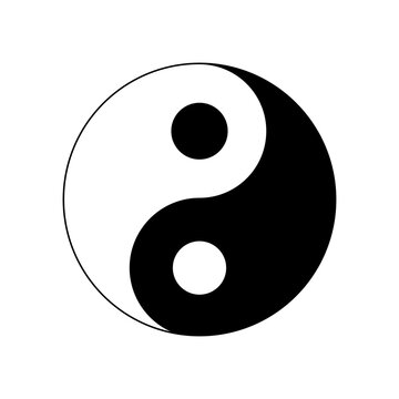 Isolated Yin Yand symbol, Taoism vector icon and illustration for Decoration, Balance Logo, Black and WhiteMeditation pictogram (Editable)