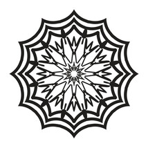 Black and White Floral Ornament Mandala Pattern