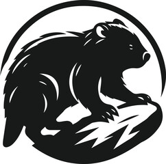 Obraz premium wombat vector silhouette