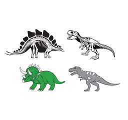 Dinosaur Collection - Cartoon Prehistoric Animals Vector