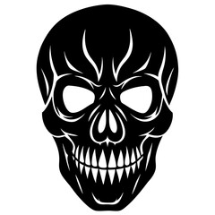 Skull Face Silhouette Vector