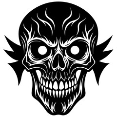 Skull Face Silhouette Vector