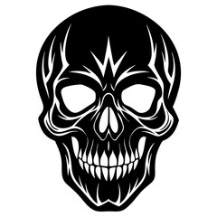 Skull Face Silhouette Vector