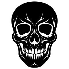 Skull Face Silhouette Vector