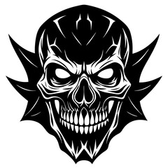 Skull Face Silhouette Vector