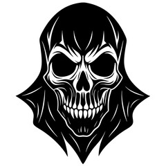 Skull Face Silhouette Vector