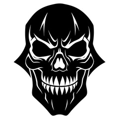 Skull Face Silhouette Vector