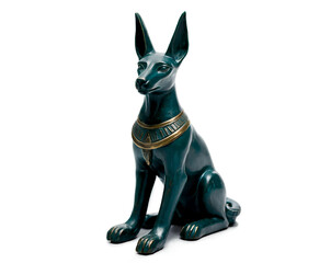 Ancient Echoes, A Miniature Bronze Anubis Statue Evokes the Mystique of Egyptian Mythology and Eternal Guardianship, Perfect for Historical and Artistic Interpretations