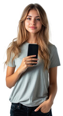 Fototapeta premium PNG Young woman holding portrait casual photography.