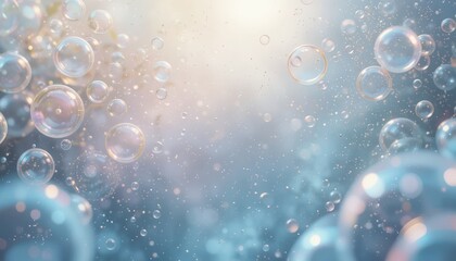 Bubbles rising in water underwater scene digital art serene environment close-up view concept of calmness