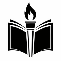 Obraz premium Burning candles with flames in a vector illustration, featuring a golden torch and candlelight symbolizing heat, celebration, and light