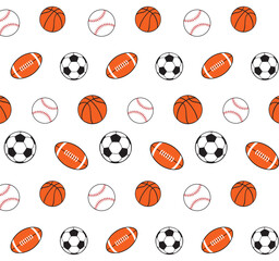 Sport Ball Seamless Pattern Vector