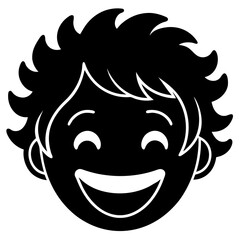 Smiling Face Silhouette Vector