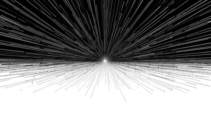 Dynamic light burst action abstract space digital art high contrast wide angle conceptual visualization