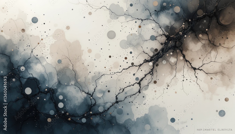 Poster dynamic abstract art event featuring organic shapes and textures in an ethereal environment captured