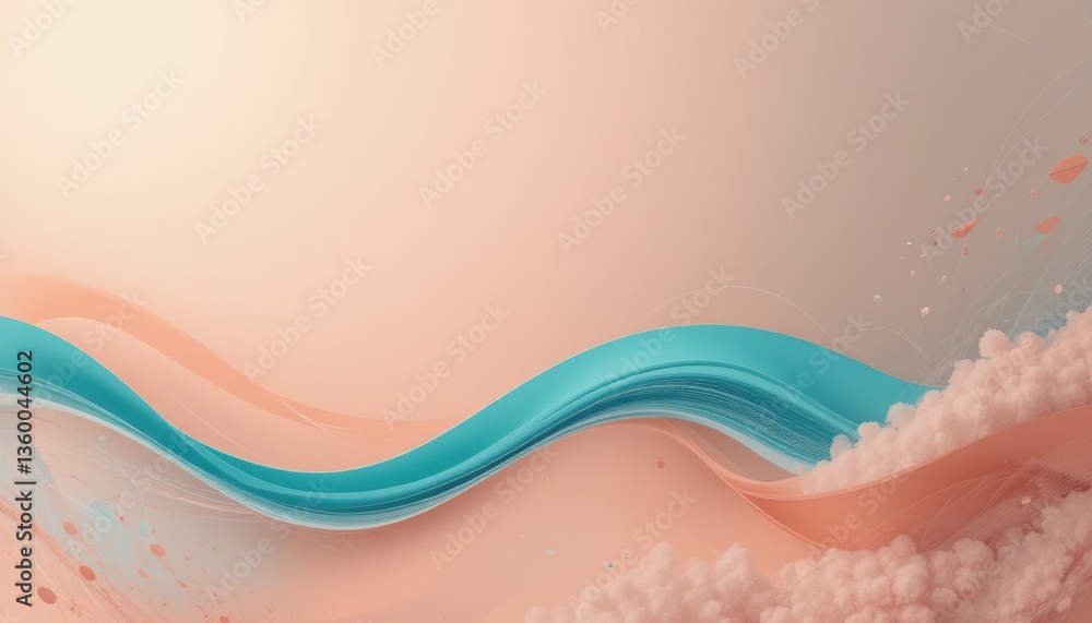 Poster flowing colorful waves abstract art digital design soft background vibrant aesthetic modern concepts