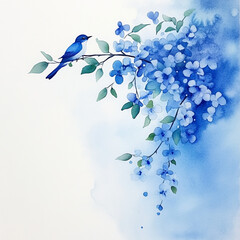 Vibrant Watercolor Floral Arrangement With Green Leaves