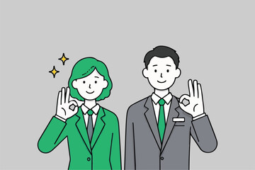 Two People Giving OK Sign: Agreement, Approval and Positive Communication 