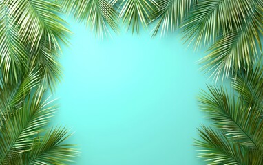 Fototapeta premium Tropical Palm Leaves Frame