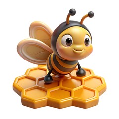 3d bee with honey comb
