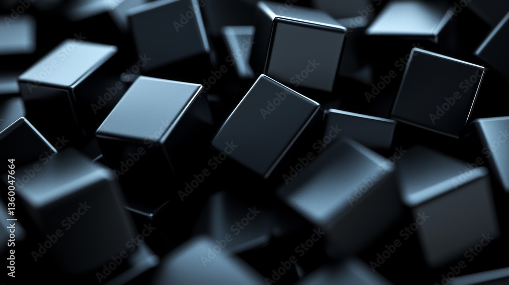Aufkleber abstract black cube texture background image.