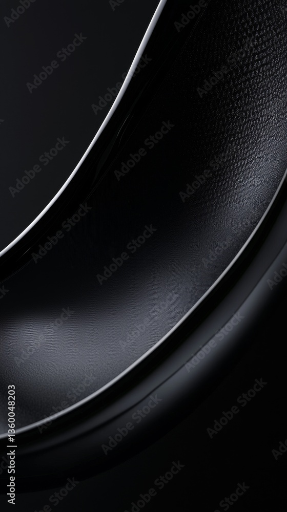 Poster abstract design of smooth black curve.