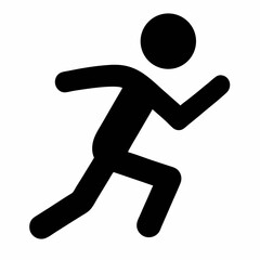 Silhouette of a Running Man Icon in Motion