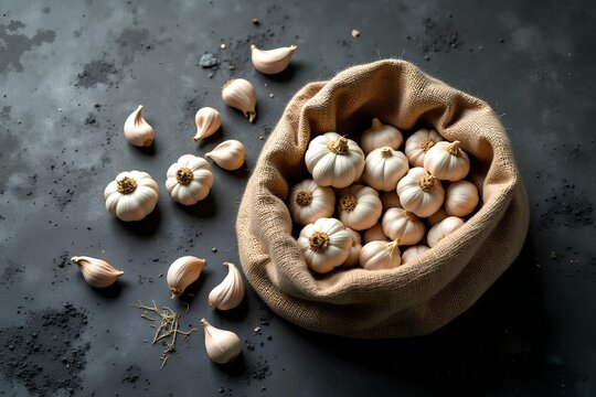 garlic on  background