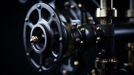 Fototapeta premium Close-up of a mechanical valve in detail.