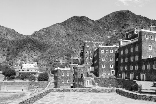 Rijal Almaa is a heritage village located in Asir Region, Saudi Arabia. It locates 45 km away from Abha.