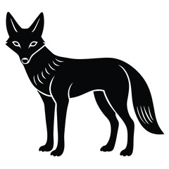 Adobe IllustratoJackal silhouette, Wild jackal silhouette, Jackal svg, Jackal silhouettes, Jackal vector illustration.r Artwork