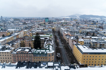 aerial view of Salzburg, Austria